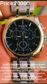 TISSOT Men Black Couturier Chronograph Analogue Watch