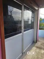 Aluminum partition & glass with door & chair