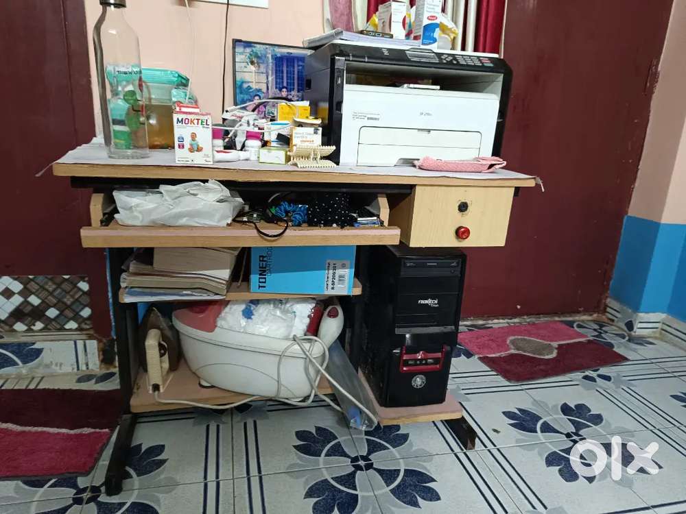 Computer table and Printer cum xerox machine