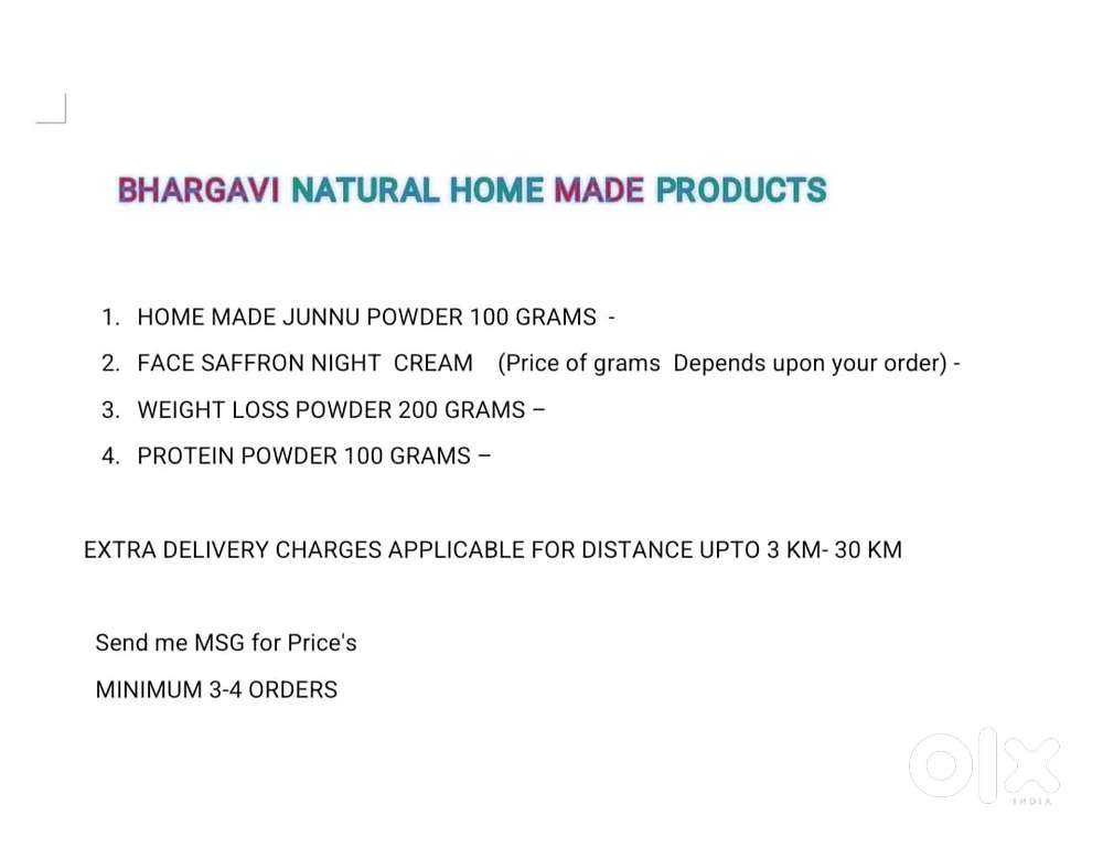 Bhargavi natural home made products