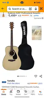 Box pack unused guitar and box pack ukulele