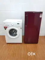 '#-363eg red fridge front load and single door