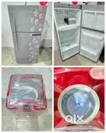 I'd5y godrej double door fridge grey & godrej washing machine