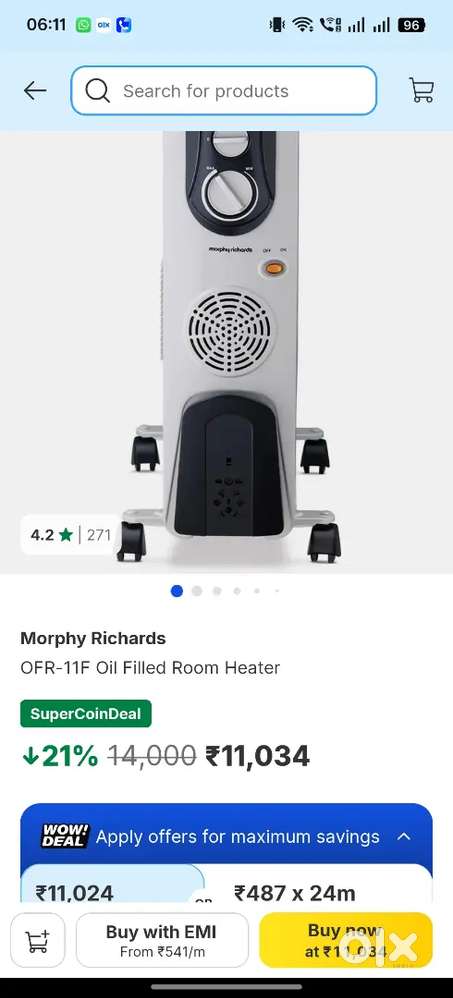 Murphy Richard oil heater 11 fin