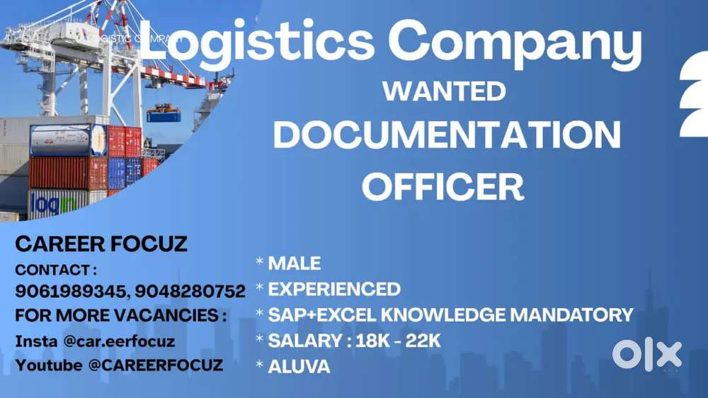 LOGISTICS FRESHERS OR EXPERIENCED CANDIDATE WANTED IN ERNAKULAM