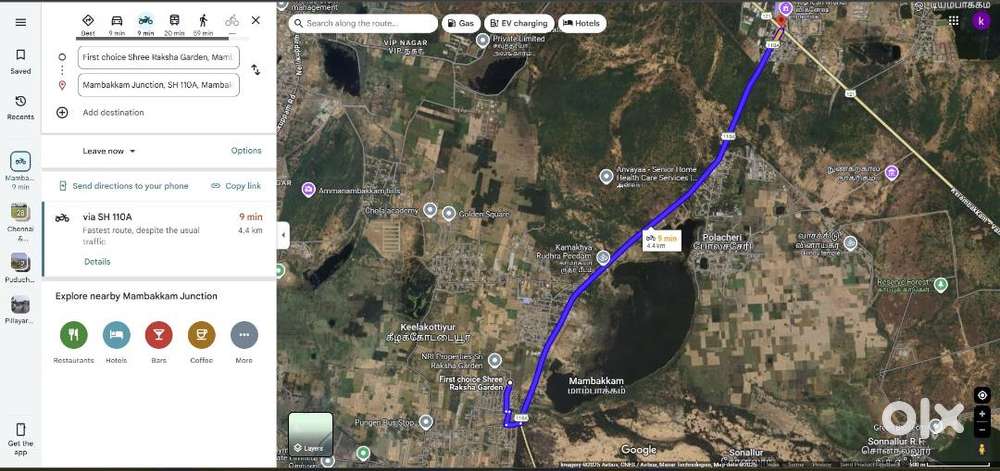 Mambakkam plot East face 25x45 = 1125 size Price Rs 2400/sqft