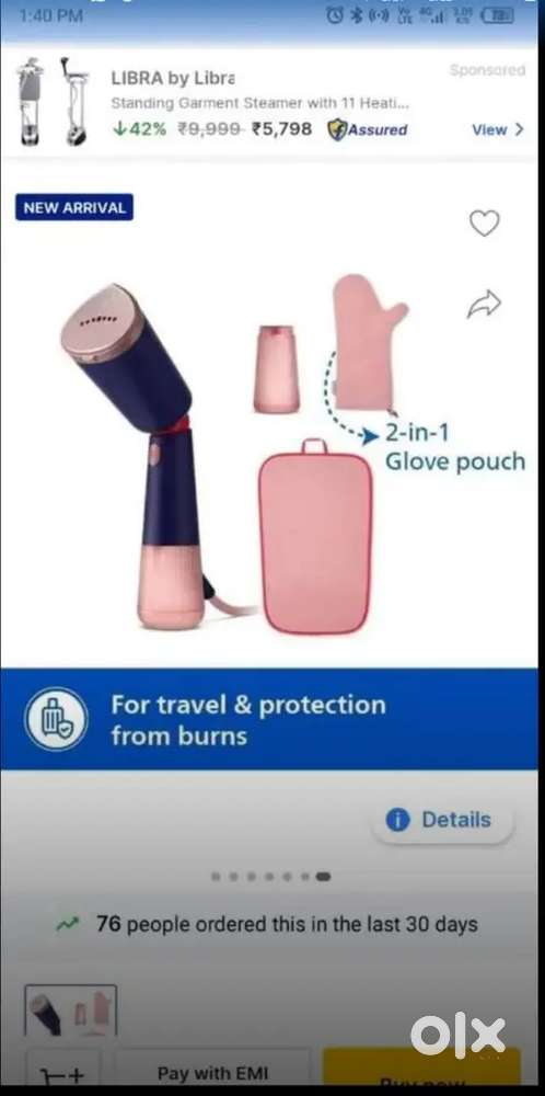 BRAND NEW PHILIPS HANDHELD STEAMER IRON / PRESS STH5030/20.