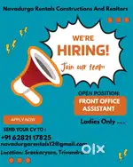 URGENTLY NEED FRONT OFFICE ASSISTANT