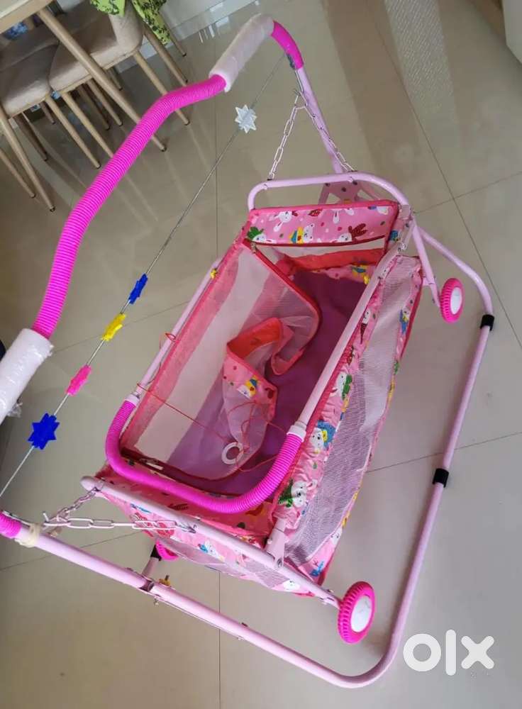 New Born Baby Cradle,Jhoola, baggi/palna with Swing & Mosquito Net
