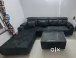 L shape sofa with lounger and center table ( Only 10 days used)