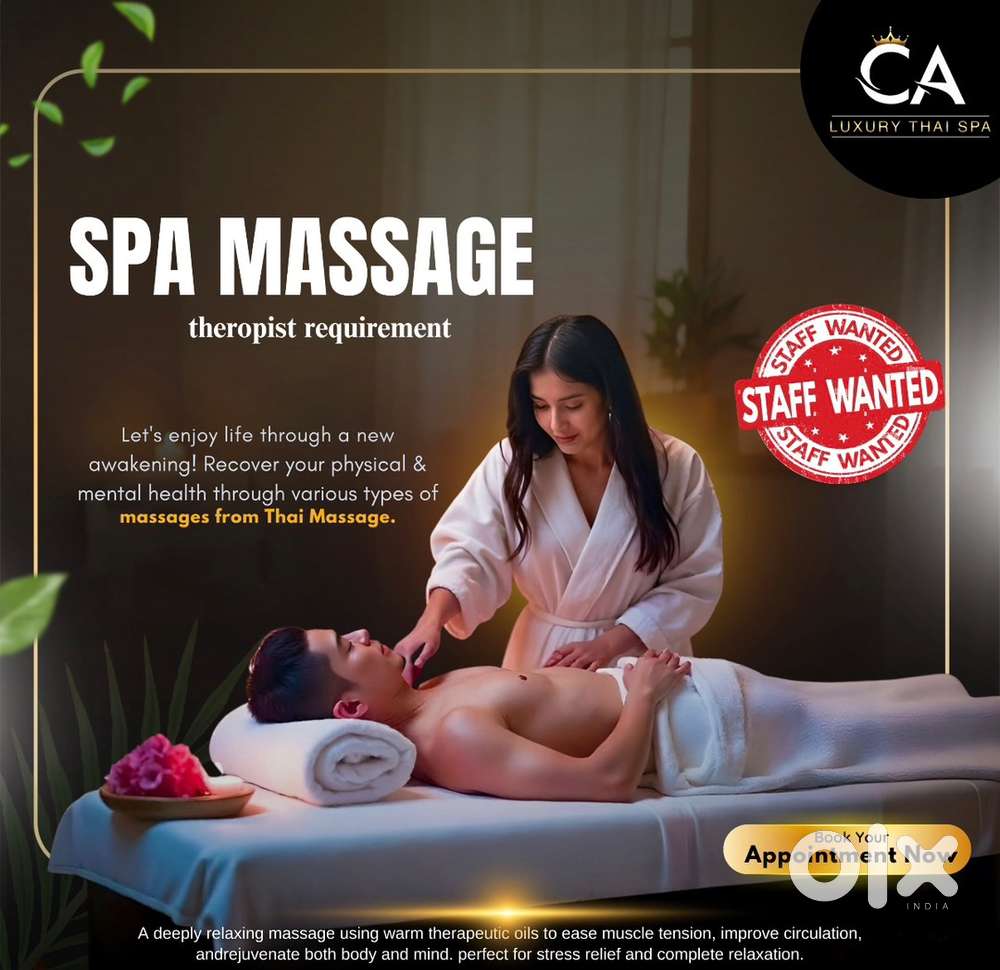Urgent reqirment spa female theropist