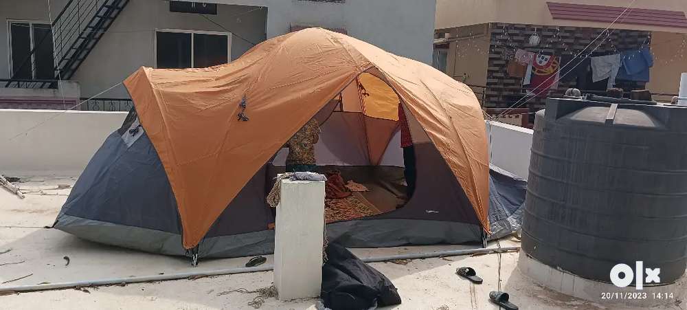 Amazon Basics 8 people camping tent for rent.