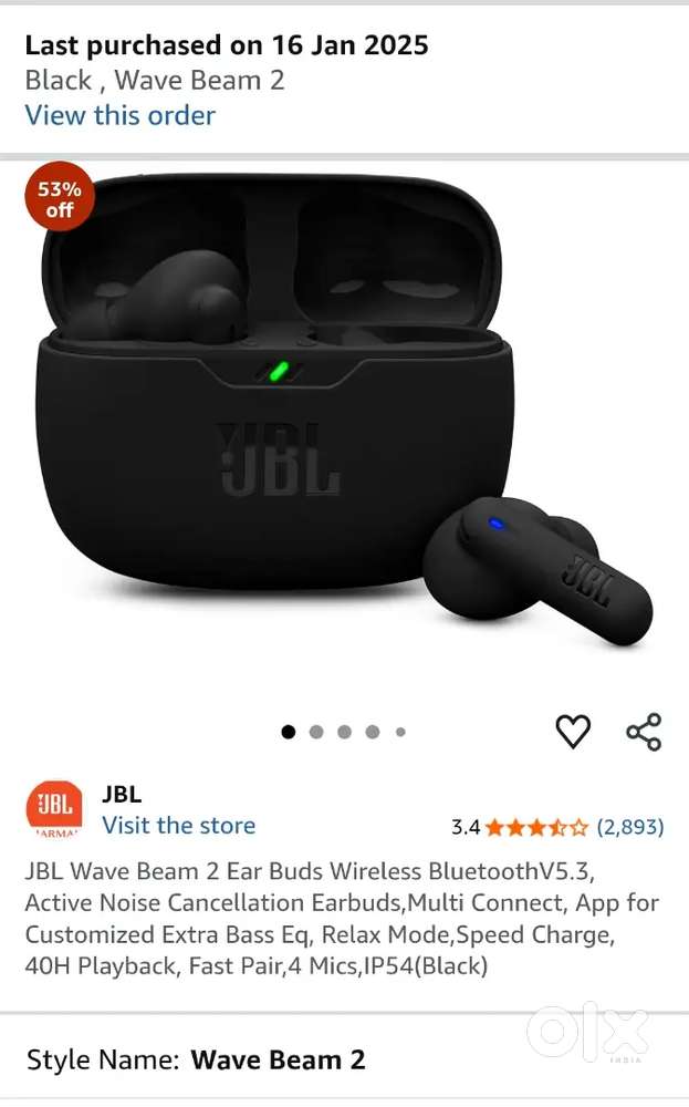JBL Wave Beam 2 Ear Buds