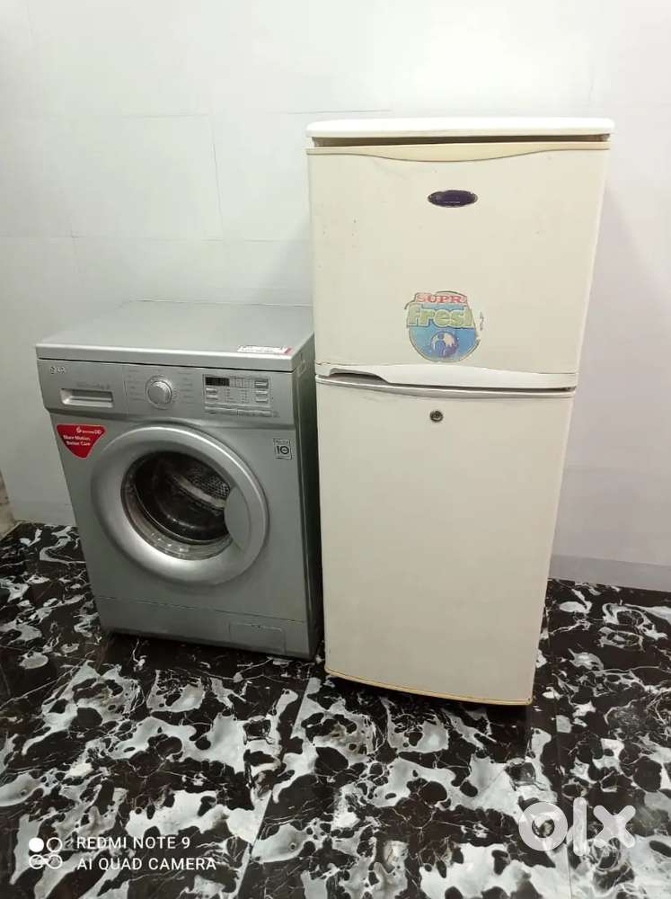 Double door white colour 220 litre fridge direct drive inverter model