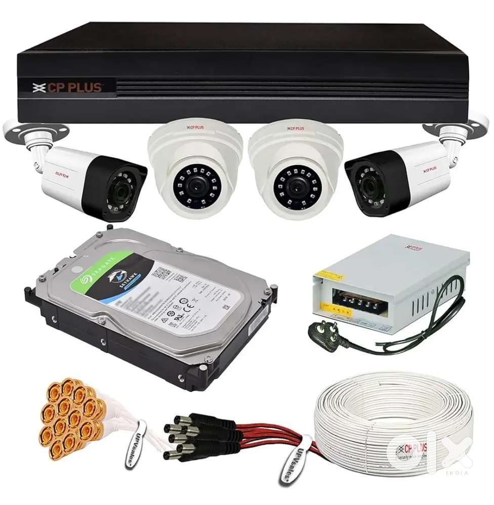 3 indoor + 1 outdoor + Monitor CP PLUS cctv camera