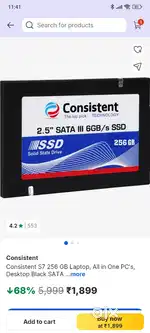 Consistent ssd 256 GB