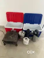 Ice box, tea dispenser, mixer, weighing machine