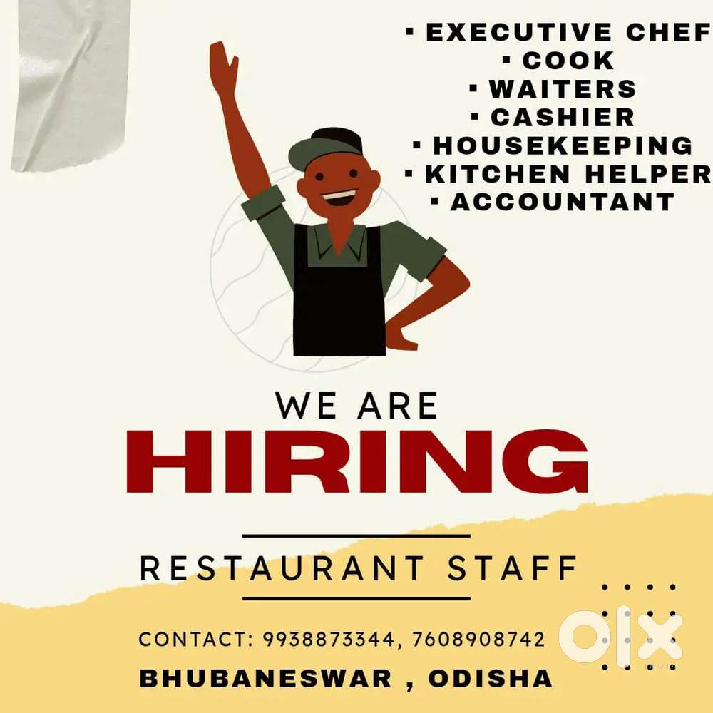 Chef, cook, waiters, housekeeping staff, accountant, receptionist