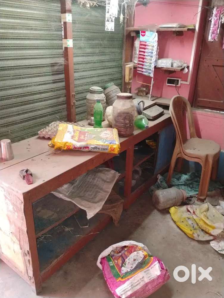 Showcases for Grocery shop, dressing table & wooden clothes rack.