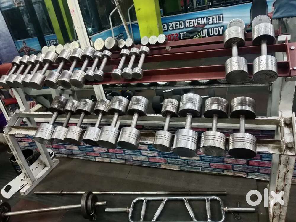 Steel Dumbbell with free dumbbell rack