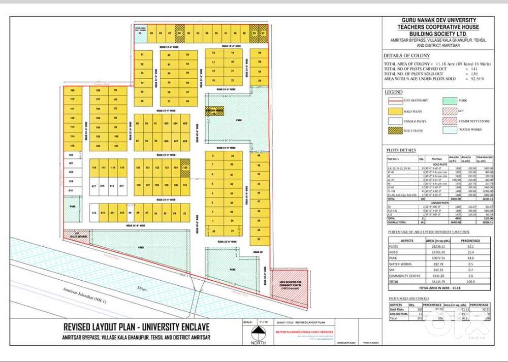 Puda approved gated plot with wide roads
