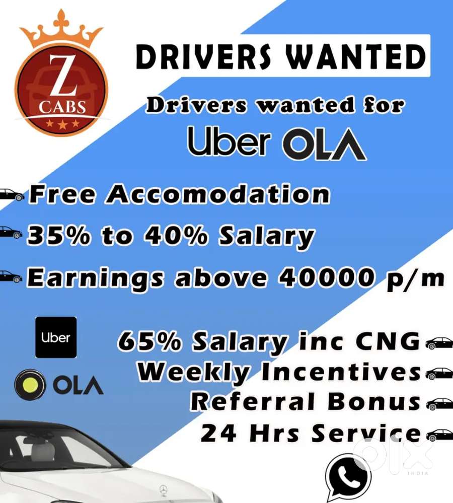 DRIVERS WANTED - UBER • OLA • RAPIDO • REDTAXI