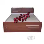 New full size wooden double bed with storage box