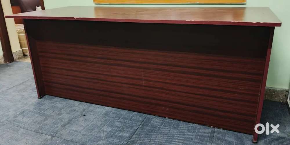 Durable wooden computer desk with cabinet and ample storage