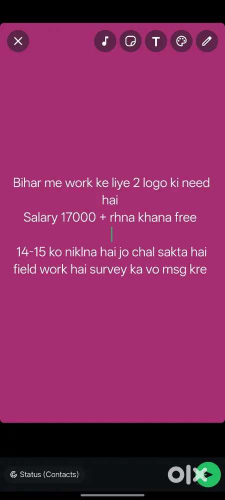 Survey work h bihar chalna pdega