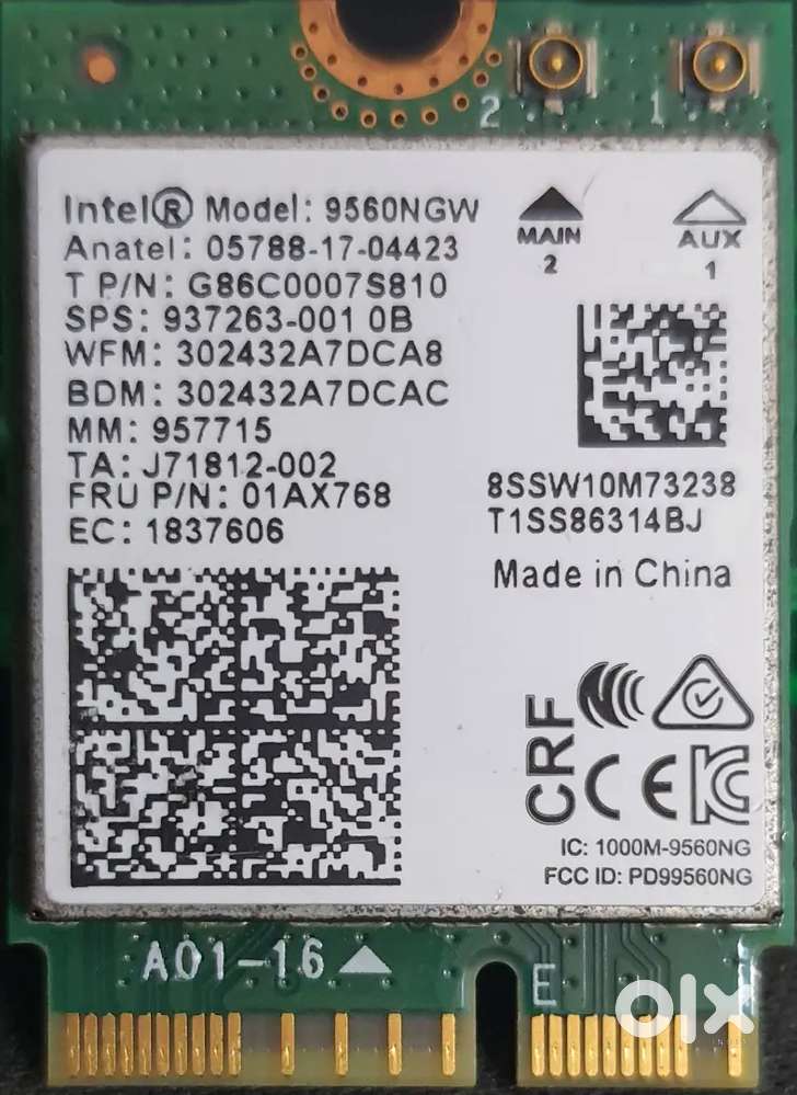 Intel 9560NGW Wireless- AC  802.11 WLAN PCI-Express Bluetooth 5.1 Card