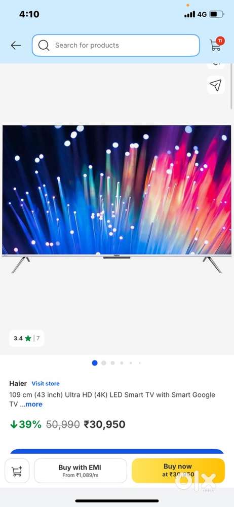 Haier Led Tv 43 inch 4k UHD only open box