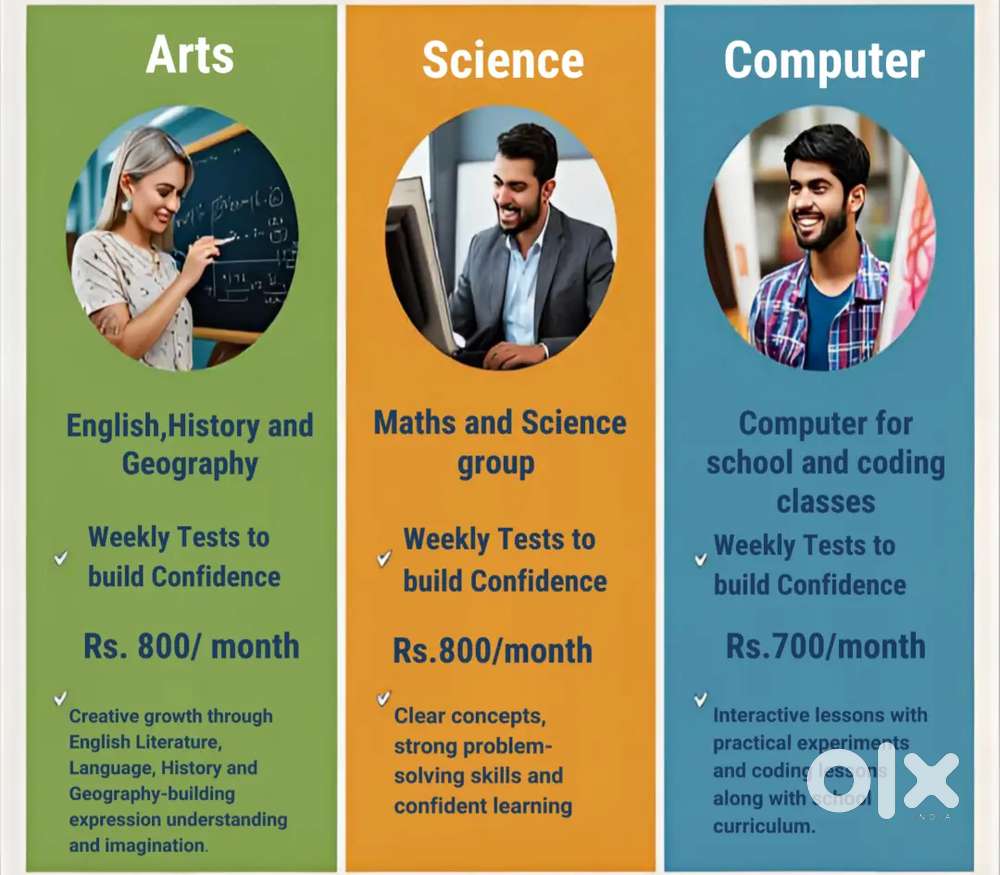 Class 5-10 Science,Computer,Maths and Arts(English, History and Geo)