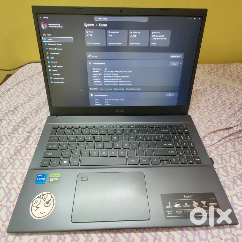 Acer Aspire A715-76G  12th Gen i5