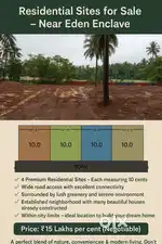 10 cent 4 sites available in eden club nanthoor mangalore
