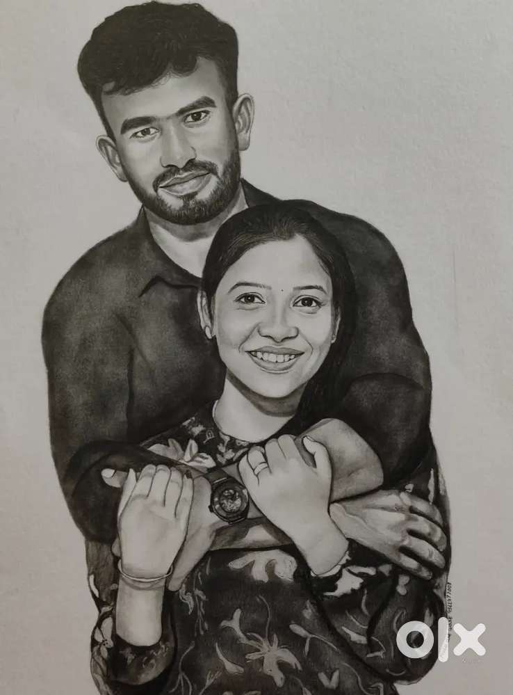 A4,A3,A2 pencil and colour pencil drawings