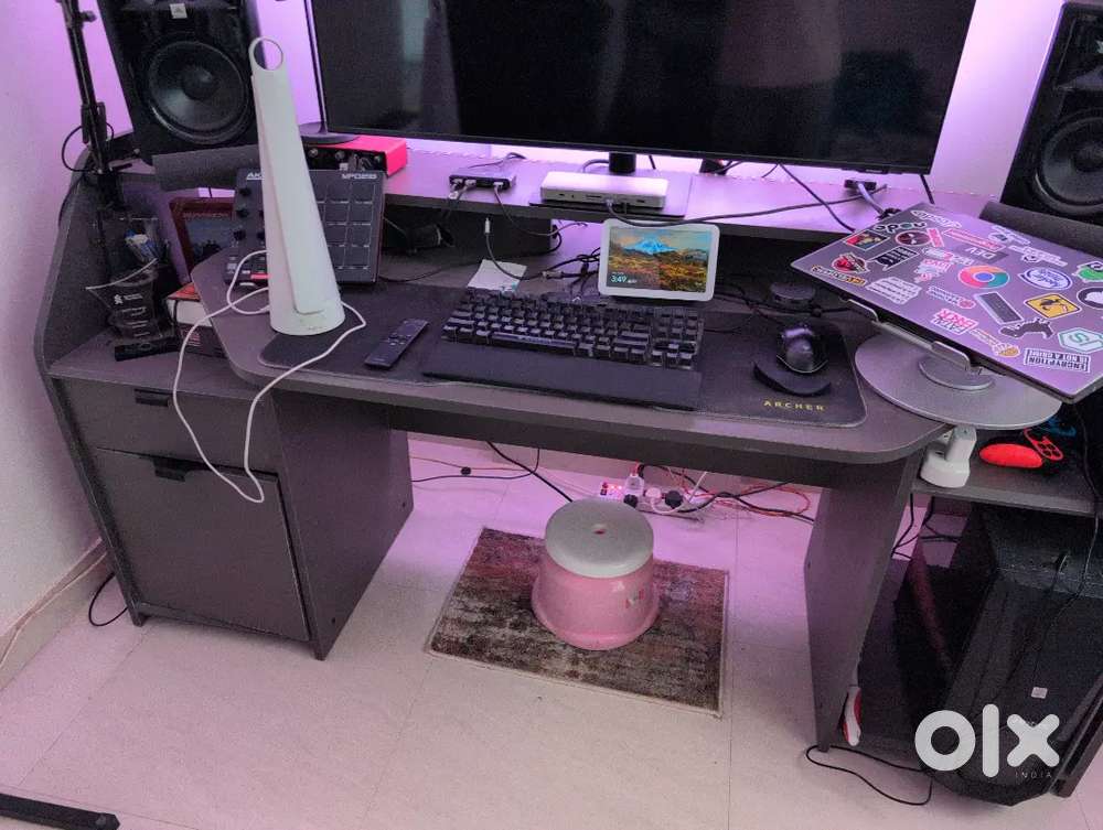 2 Level Computer Table - With Cabinets