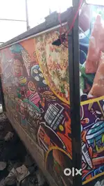 Food cart , food trolley, स्टील और लोहे से बना हुआ