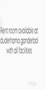 Rent room available at duderhama ganderbal with all facilities