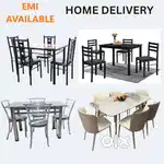 Bowzar Imported 4 Seater 6 Seater Dining Set Made of Metal and Glass
