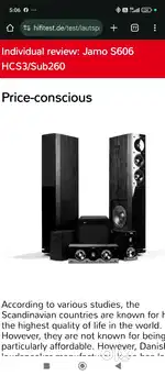 Jamo speaker package for perfect 5.1 home theatre