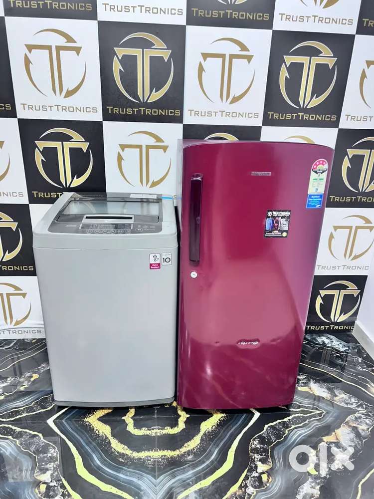 Red 192ltr samsung fridge & LG 6.5kg washing Machine