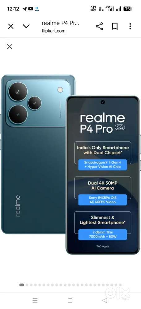 Realme p4 pro original back cover