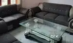 Elegant sofa set with glass table-comfort meets style!