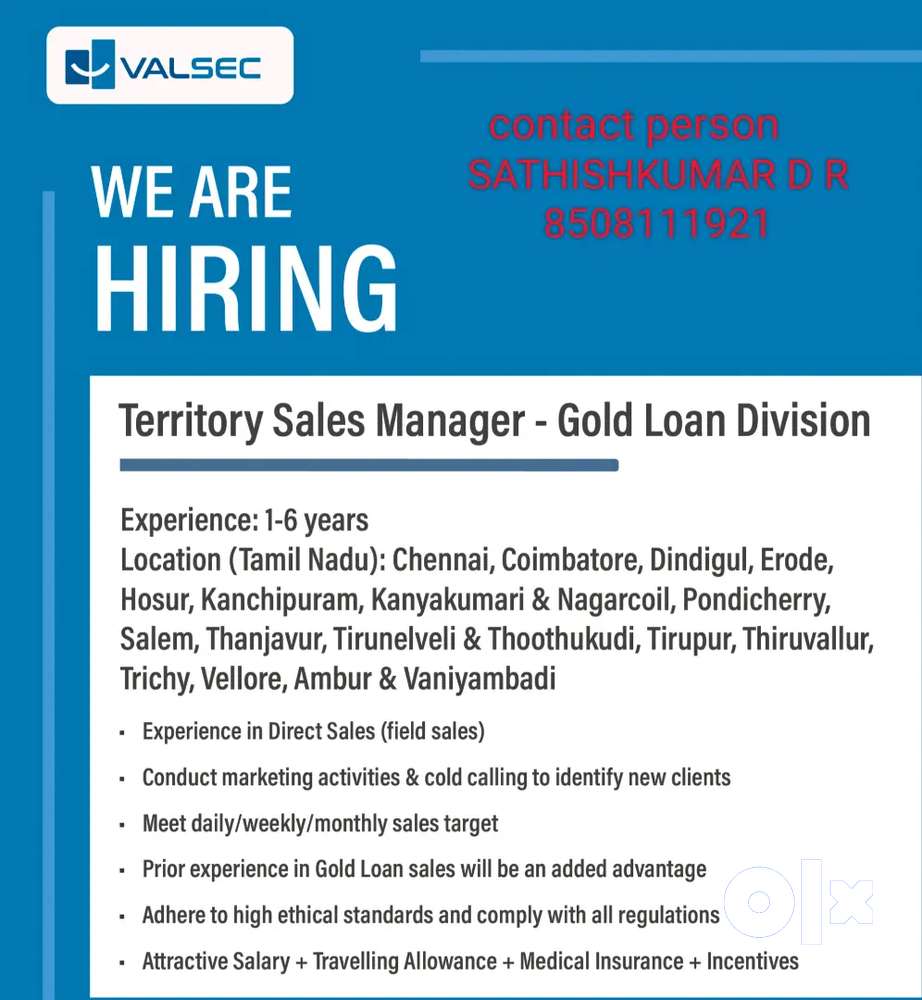 Territory sales manager- GOLD LOAN