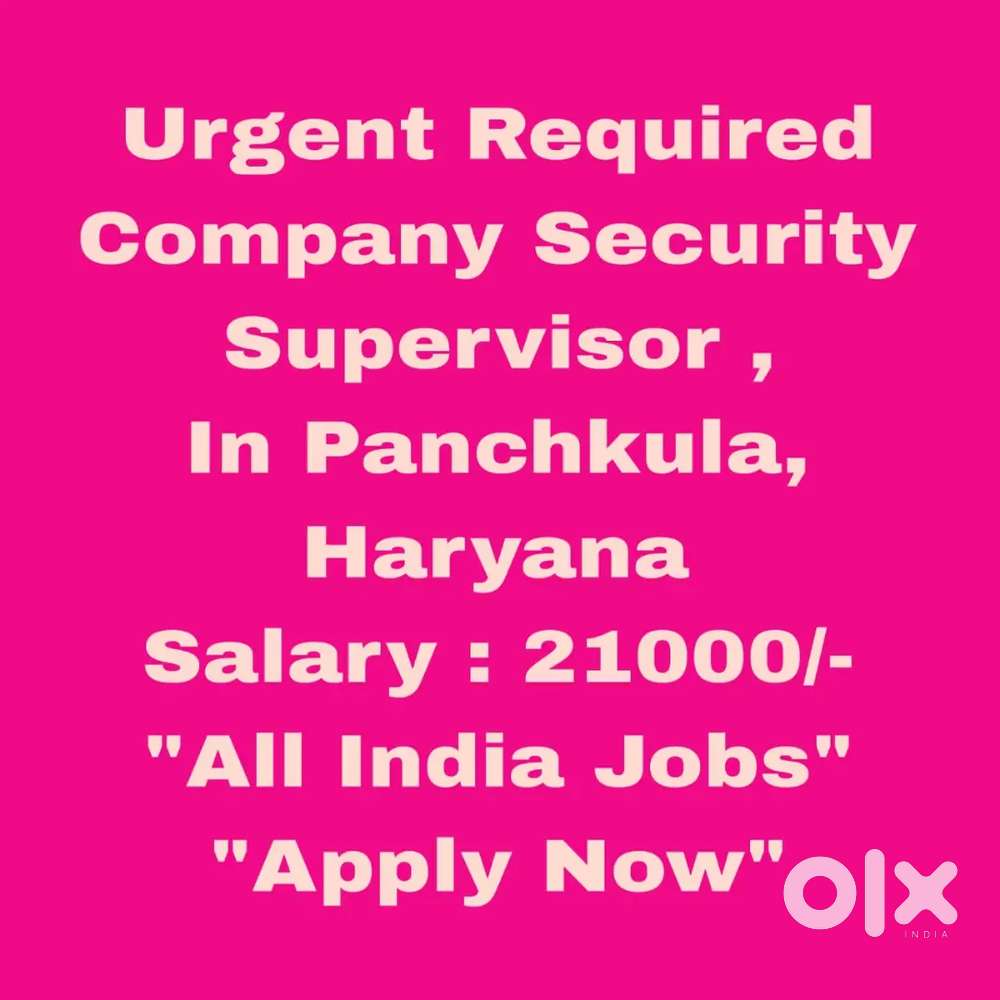 Supervisor Job immediate Recruitment
