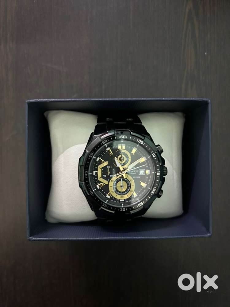 Edifice Men Quartz Black Dial Chronograph Stainless Steel Watch EX187