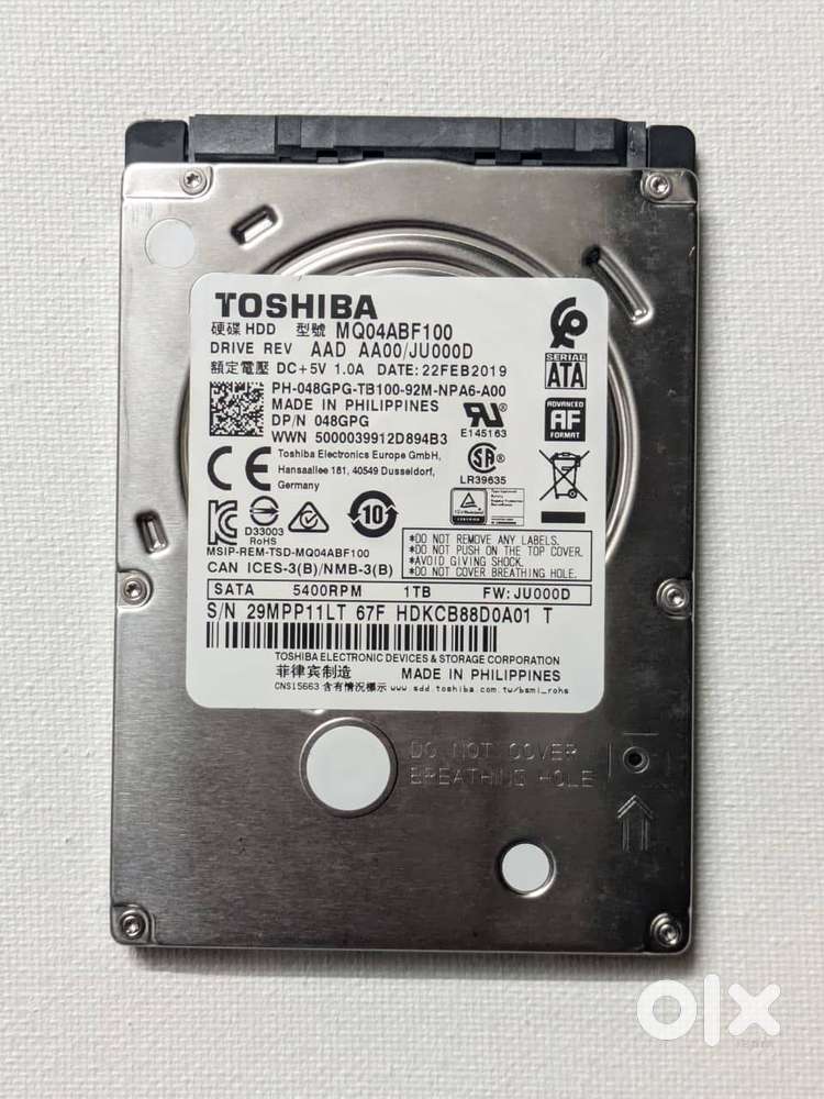 Toshiba 1TB HDD (MQ04ABF100) – Unused  With Box & External Casing