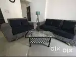 5-Seater Sofa Set with Glass Center Table in Excellent Condition
