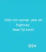 600 mtr corner plot on highway