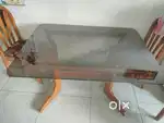 Glass Dining table of 4 seater saag wooden material